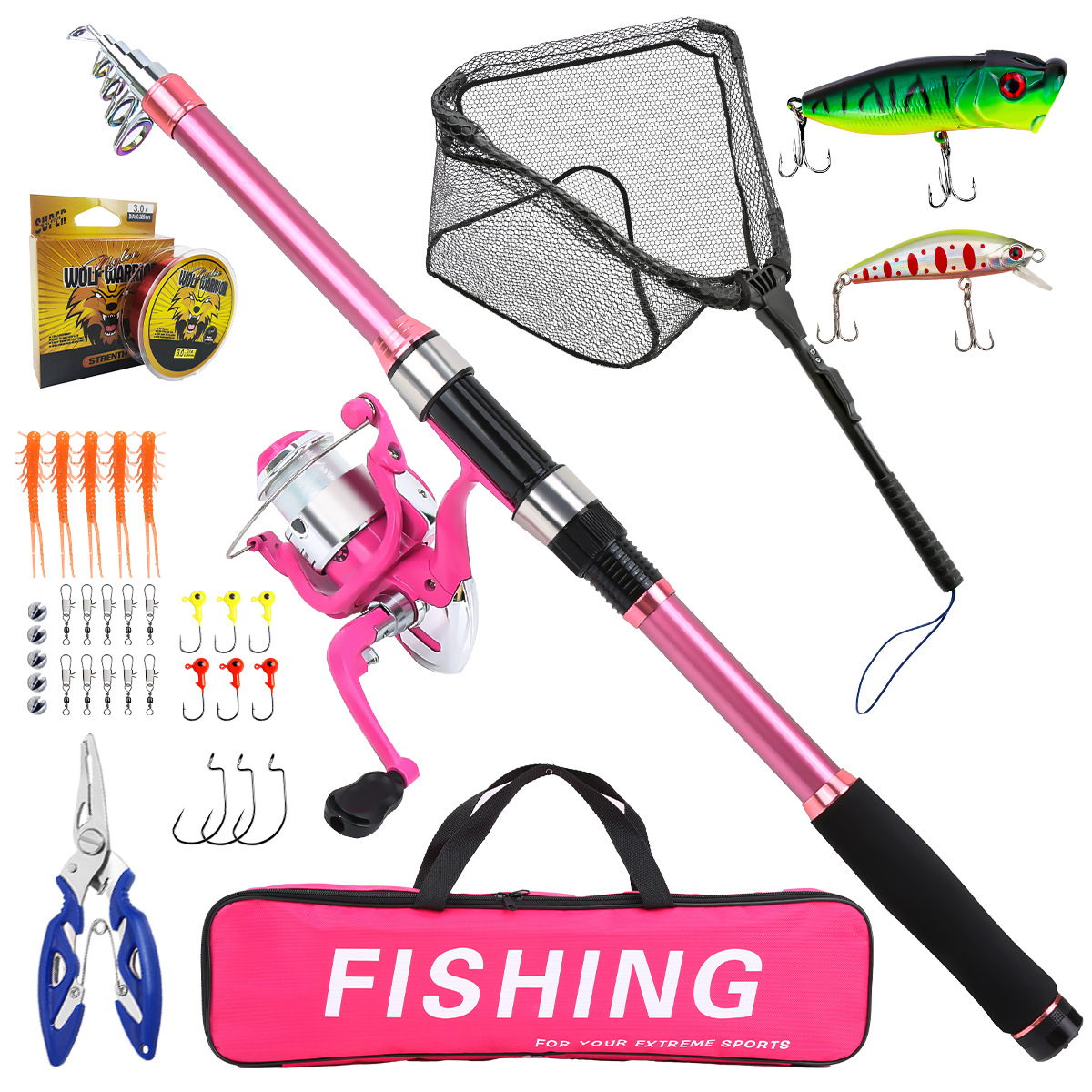 Fishing Rod Spinning - Kompletny zestaw wędkarski z teleskopową wędką