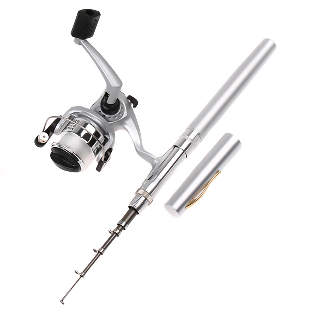 Fishing Rod Fly - Przenośna Teleskopowa Wędka Kieszonkowa Mini Srebrna