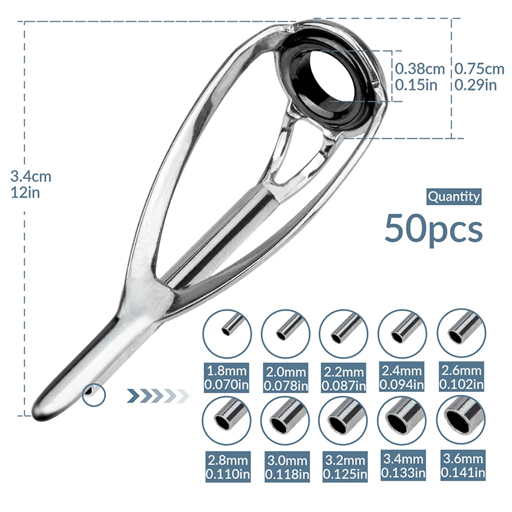 Fishing Rod Guide Replacement - THKFISH 50 szt. Przelotki do wędki,